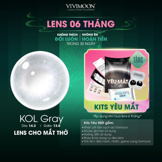  Lens cận màu xám trong tự nhiên cho mắt thở KOL Gray Vivimoon  Giá 01 đôi  