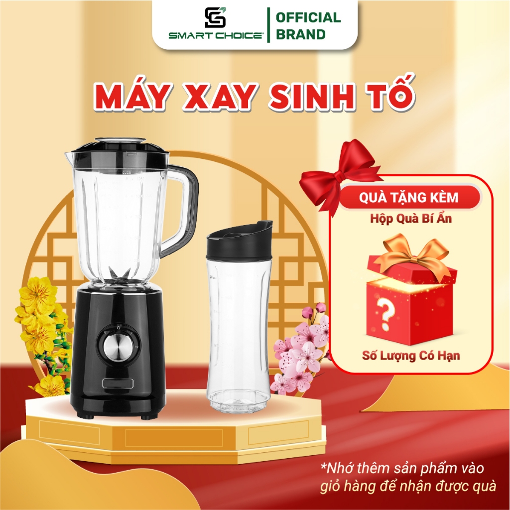 Máy Xay Sinh Tố SmartChoice SCG-ST003, Máy Xay Hoa Quả 300W 1000ml Đầu Cắt 3 Chiều