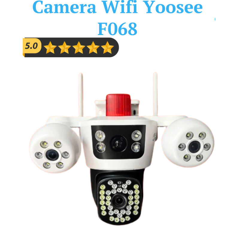 Camera Wifi Yoosee 4 mắt 3 màn hình F068, có đèn báo nhấp nháy