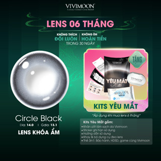  Lens cận khóa ẩm VIVIMOON màu đen tự nhiên Circle Black kính áp tròng hạn sử dụng 3 - 6 tháng 
