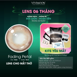  Kính áp tròng VIVIMOON EYECONIC lens cận cho mắt thở màu nâu Fading Petal giãn tròng to baby 14.5mm hạn sử dụng 6 tháng 