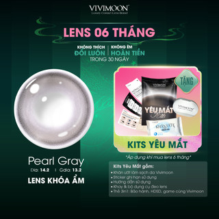  Lens cận khóa ẩm VIVIMOON màu nâu xám Pearl Gray kính áp tròng hạn sử dụng 3 - 6 tháng 