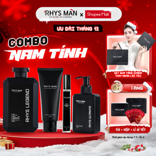  Combo Sữa tắm gội nam 3in1 350ml & Sữa rửa mặt nam 100ml & Dung dịch vệ sinh 120ml & Nước hoa nam 10ml RHYS MAN 