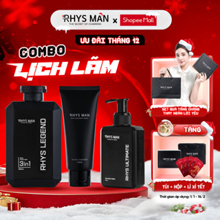  Combo Sữa tắm gội nam 3in1 350ml & Sữa rửa mặt nam 100ml & Dung dịch vệ sinh nam 120ml RHYS MAN 