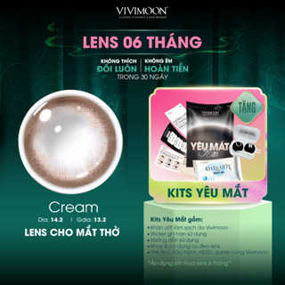  Kính áp tròng VIVIMOON LENSPRESSO cận nâu tây cho mắt thở CREAM lens 6 tháng  Giá 01 đôi  
