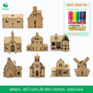  MFK07x - Mô hình ngôi nhà lắp ráp từ bìa carton cao cấp - Nhiều mẫu - Nhà giấy carton mini sáng tạo 