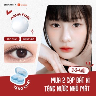  Lens trong suốt 24h Aqua Pure kính áp tròng cận EYEIYAGI có độ cận lệch  1-8 độ  lens 3 tháng 