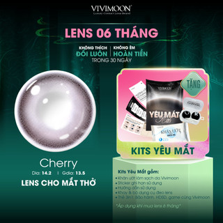 Lens màu xám nâu ánh hồng Cherry Gray VIVIMOON cho mắt thở hạn sử dụng 6 tháng 