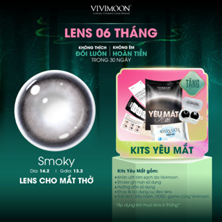  Lens màu xám khói Smoky VIVIMOON cho mắt thở hạn sử dụng 6 tháng 