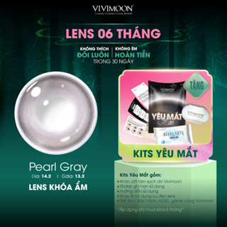  Lens cận VIVIMOON khóa ẩm màu nâu xám Pearl Gray kính áp tròng hạn sử dụng 3 - 6 tháng 