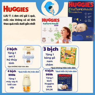   SP có voucher Live X  Bỉm dán quần Huggies Nature Made đủ size cho bé NB60 S82 M64 L54 XL44 M58 L44 XL38 2XL24 MECAHEO 