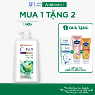  Dầu gội sạch gàu Clear Mát Lạnh Bạc Hà 1,4kg 