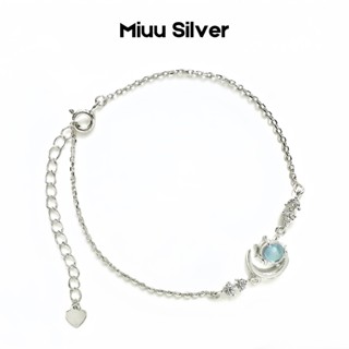  Vòng tay bạc Miuu Silver lắc tay đá mặt trăng Moonstone 