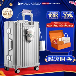  Vali khung nhôm khóa sập Bamozo size 20 24 28 inch cao cấp bịt 4 góc kim loại chống va đập bảo hành 5 năm_9066 