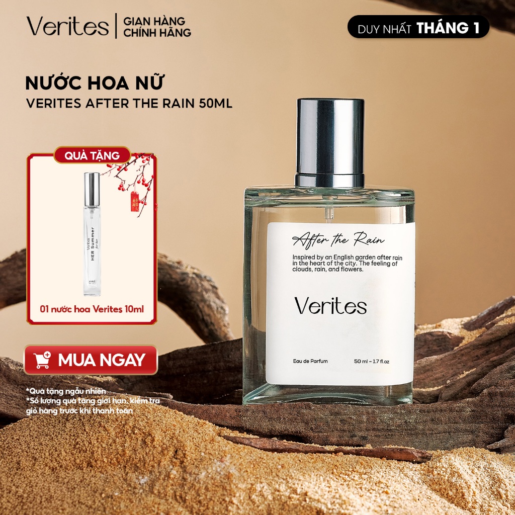 Nước hoa Nữ VERITES After The Rain Thuần khiết, Tươi trẻ, Năng động 50ml