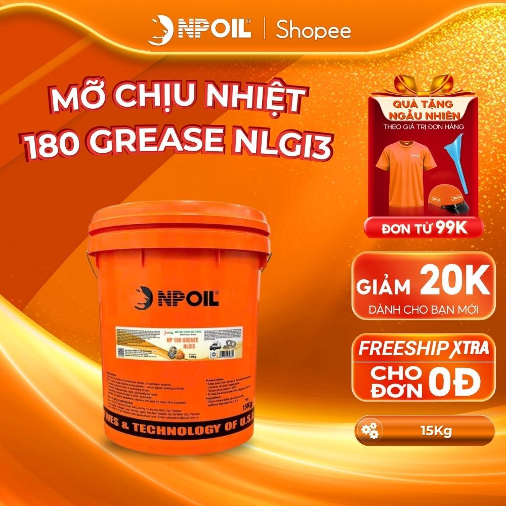 Mỡ bôi trơn đa năng NPOIL 180 MP3 GREASE xô 15 kg