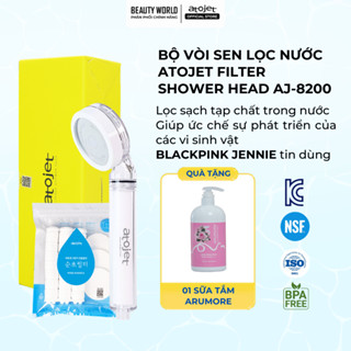  Bộ Vòi Sen Lọc Nước Atojet AJ-8200 Kèm 3 Lõi Lọc Đầu 3 Lõi Lọc Thân 