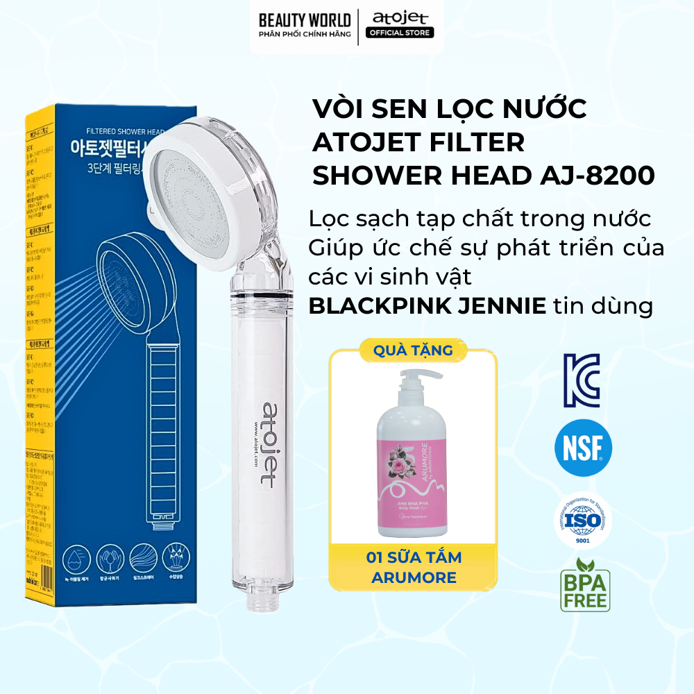 Vòi sen lọc nước Atojet AJ-8200 vòi sen Jennie BLACKPINK