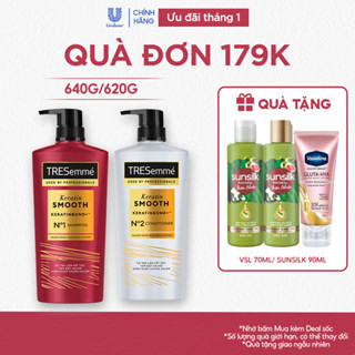  Dầu Gội Dầu xả TRESemme Keratin Smooth  Bond Repair  Salon Detox Cho Tóc Vào Nếp Giảm Gãy Rụng Detox Sạchsâu 640g 620g 