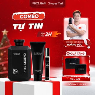  Bộ Quà Tặng Nam - Sữa rửa mặt nam 100ml & Sữa tắm gội nam 3 in 1 350ml & Nước hoa nam RHYS MAN 50ml 