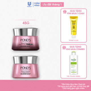  Kem sáng da đa tầng ngày đêm Pond's Bright Miracle mờ thâm sạm với Niasorcinol 45G 