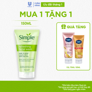   DIỆN MẠO MỚI  Sữa Rửa Mặt Simple lành tính và hiệu quả cho mọi loại da 150ml 