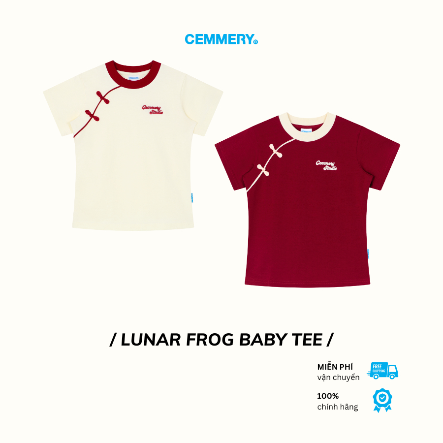 Áo Baby Tee CEMMERY Local Brand Chính Hãng Lunar Baby Tee Vải Cotton 2 Chiều Hình Thêu 3D 2 Màu