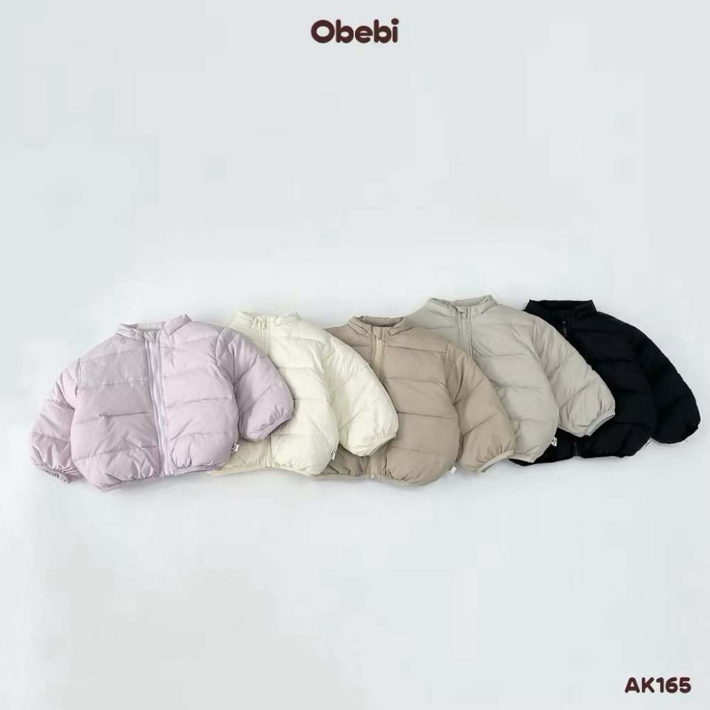 (NEW) Obebi Áo Khoác Phao Siêu Nhẹ Obebi Giữ Ấm Mũ Tháo Rời Thời Trang Mùa Đông Cho Bé Trai Bé Gái A