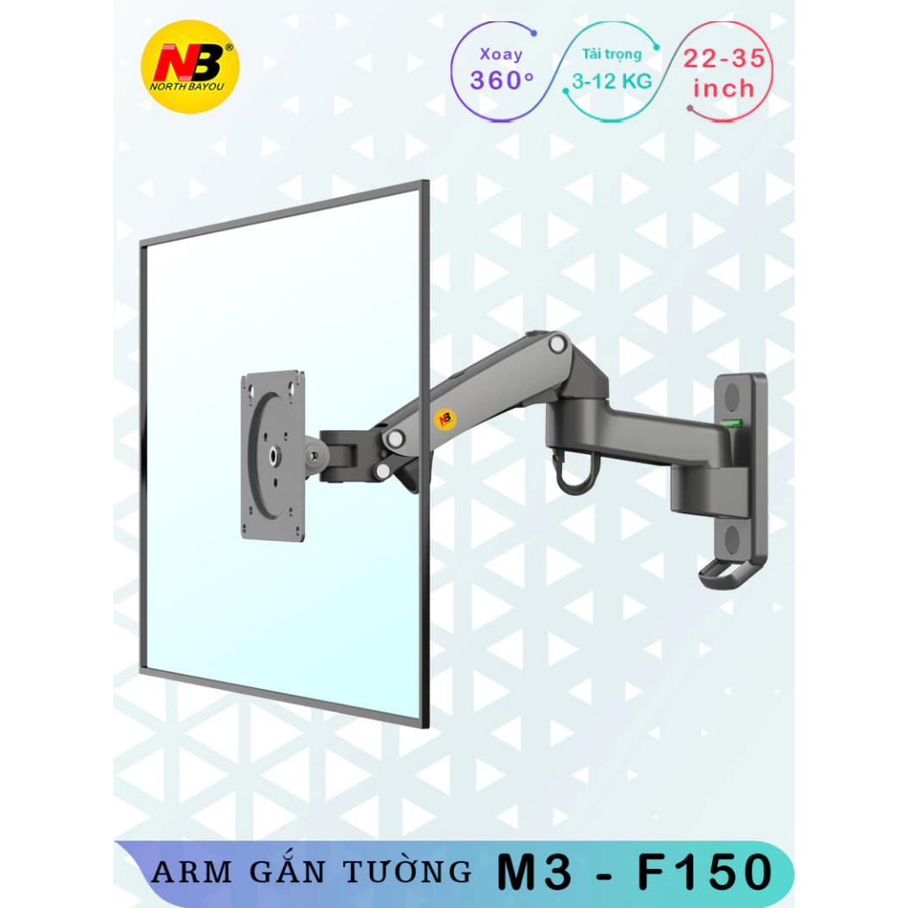 Giá Treo Màn Hình Máy Tính NB F150 / M3 Gắn Tường 17 - 35 Inch, Xoay 360 Độ