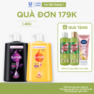  Dầu gội Sunsilk Mềm Mượt Diệu Kỳ và Óng Mượt Rạng Ngời 1.4kg 