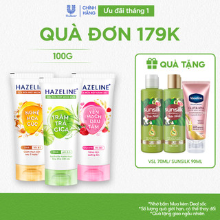  Sữa rửa mặt Hazeline Chiết Xuất Thiên Nhiên Ngừa Mụn Sáng Da 100g 