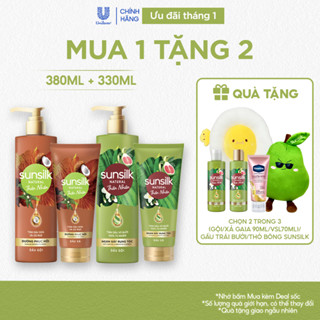  Combo Gội xả Sunsilk Thiên Nhiên Ngăn Gãy Rụng Tóc Đến 98% và Dưỡng Phục Hồi Chuyên Sâu Từ Gốc 380ml + 330ml 