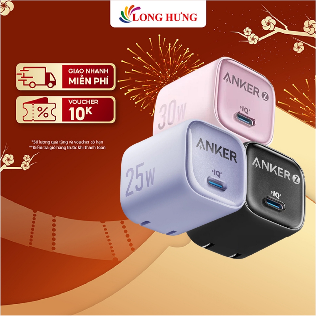 Cốc sạc Anker Zolo 1Type-C PIQ 3.0 20W A2699/25W A2656/30W A2698 - Hàng chính hãng