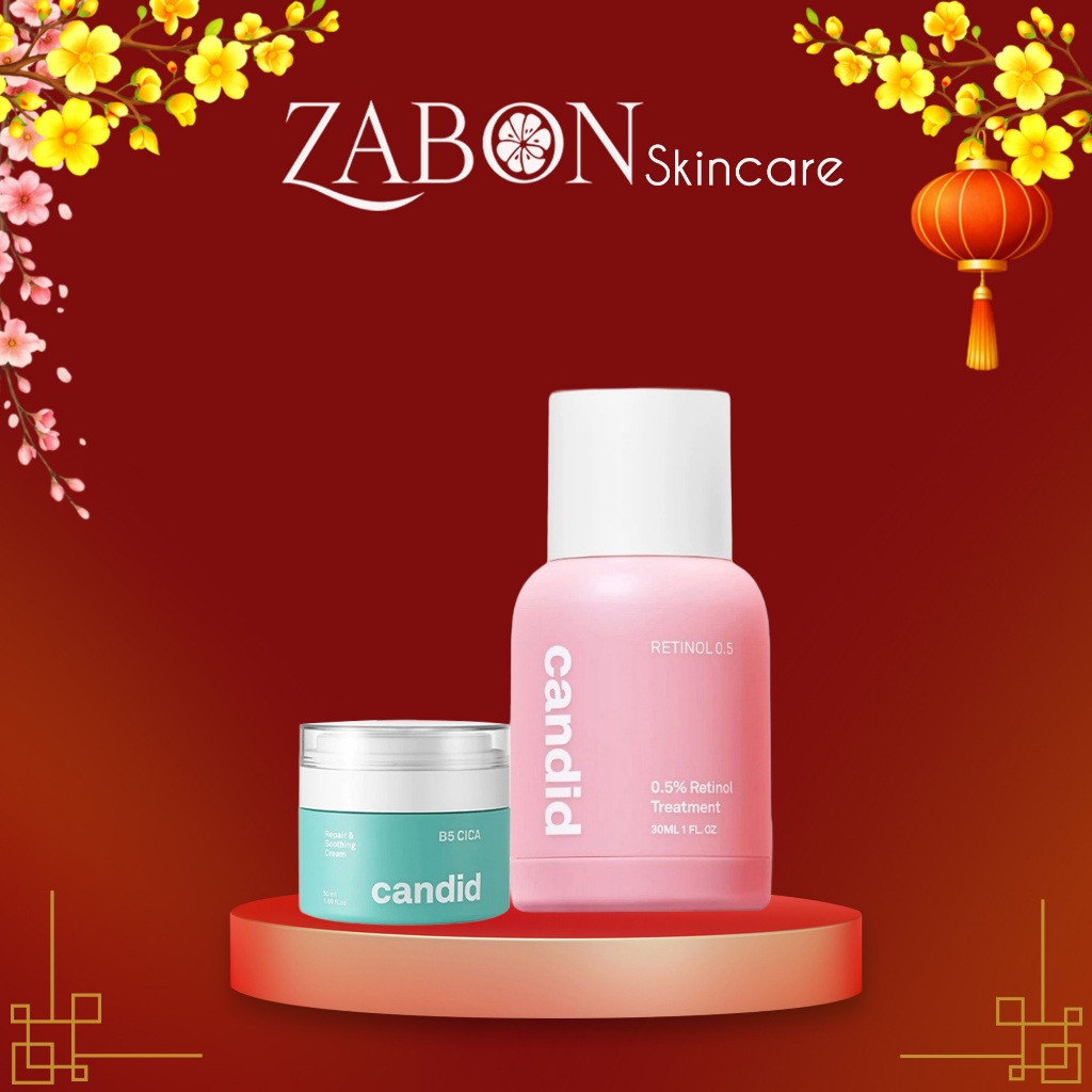 Combo Candid 0.5% Retinol Treatment 30ml + Candid B5 CICA Repair & Soothing Cream 50ml