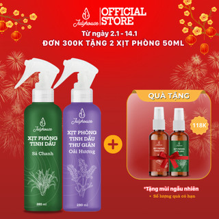  Bình xịt phòng JULYHOUSE 280ml tinh dầu Sả Chanh Bạc Hà Bạch Đàn Chanh Quế Oải Hương thơm phòng 