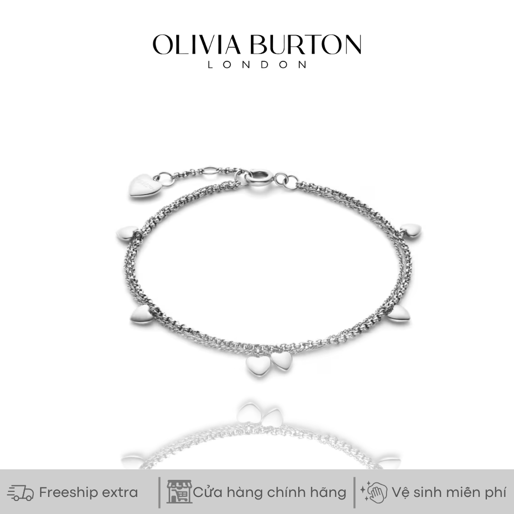 Vòng tay nữ Olivia Burton Mini Heart màu bạc