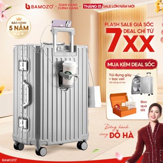  Vali Khung Nhôm Khóa Sập Bamozo Size 20 24 28 Inch Nhựa PC Cao Cấp Bo 4 Góc Kim Loại Chống Va Đập Cực Tốt_9066 