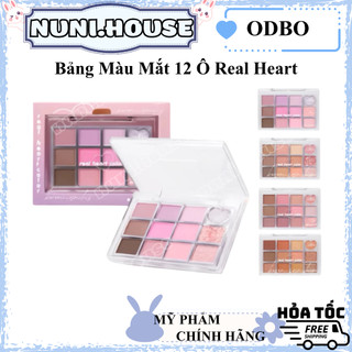   ODBO  Bảng Màu Mắt 12 Ô Màu Real Heart ODBO Nội Địa Thái Lan Trái Tim Đa Dạng Màu Sắc OD2019 8g C479 