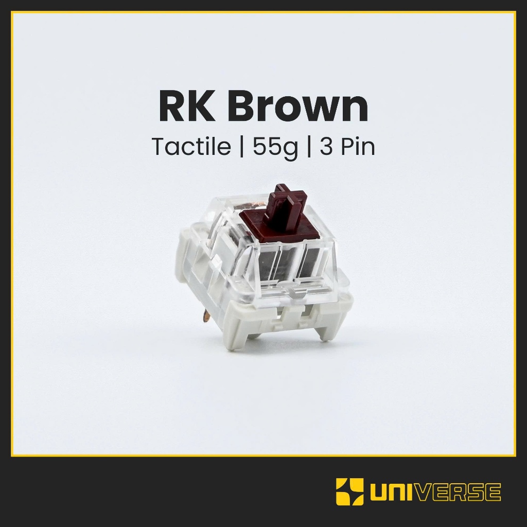 10 Switch Royal Kludge RK Brown 3 Pin Switch Tactile 55g POM Brown Switch Công Tắc Bàn Phím Cơ Unive