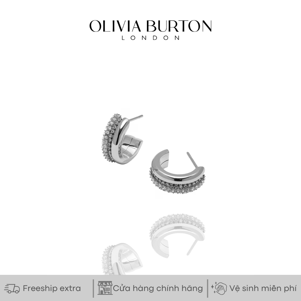 Khuyên tai nữ Olivia Burton Hoop Entwine bạc