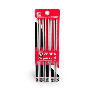 Đũa Inox không gỉ SUS304 ZEBRA 🦓 23.5cm Chính Hãng Thailand 4 đôi/bao 999005