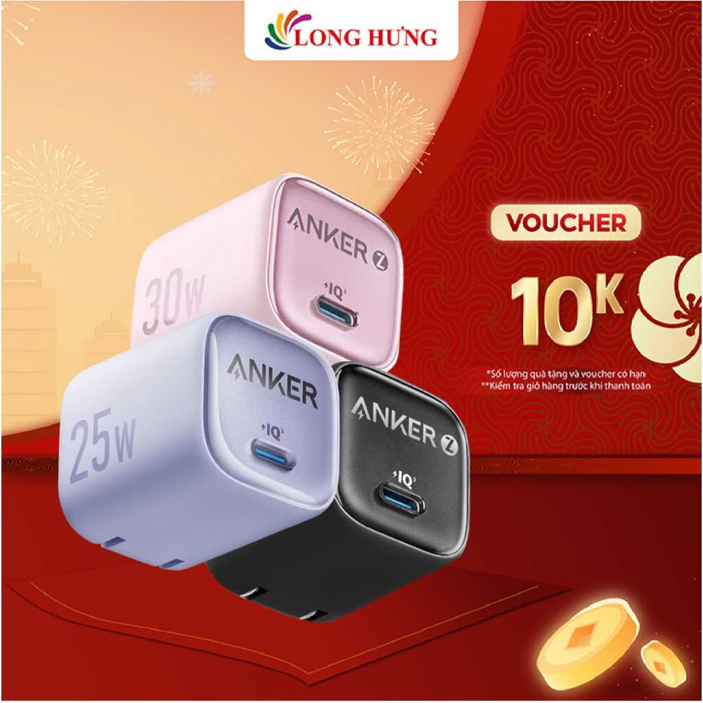 Cốc sạc Anker Zolo 1Type-C PIQ 3.0 20W A2699/25W A2656/30W A2698 - Hàng chính hãng