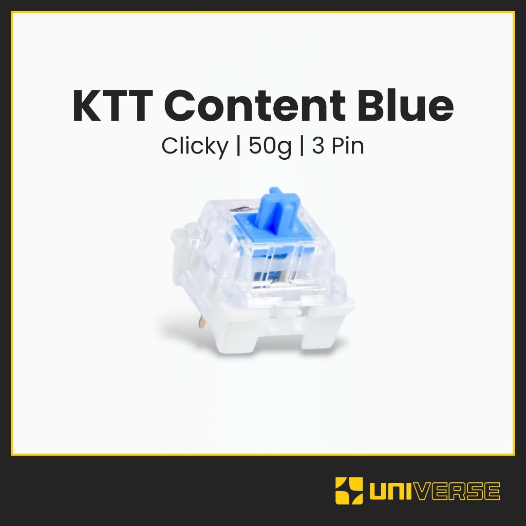 10 Switch KTT Content Blue Switch Clicky 3 Pin 50g Công Tắc Bàn Phím Cơ Universe