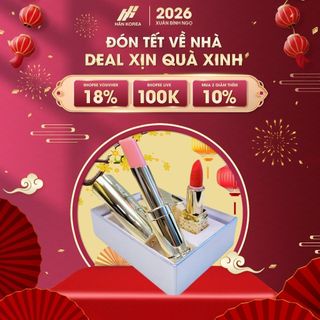  Set Son Dưỡng Whoo Không Màu + Son Lì Màu Đỏ Cam Set Son Phiên Bản Giáng Sinh Limited - C224 