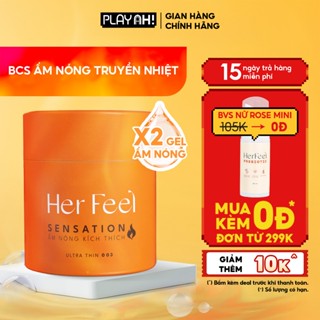  Bao cao su ấm nóng Her Feel Sensation Siêu Mỏng Cao Cấp Hộp 3 10 