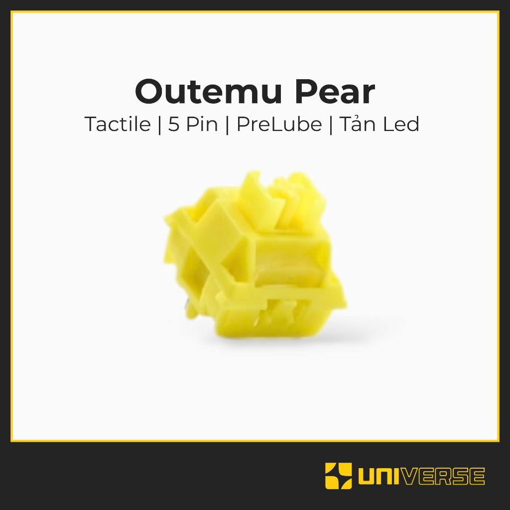10 Switch Outemu Pear 5 Pin Tactile Switch Prelube Có Tản Led 35g POM Công Tắc Bàn Phím Cơ Universe
