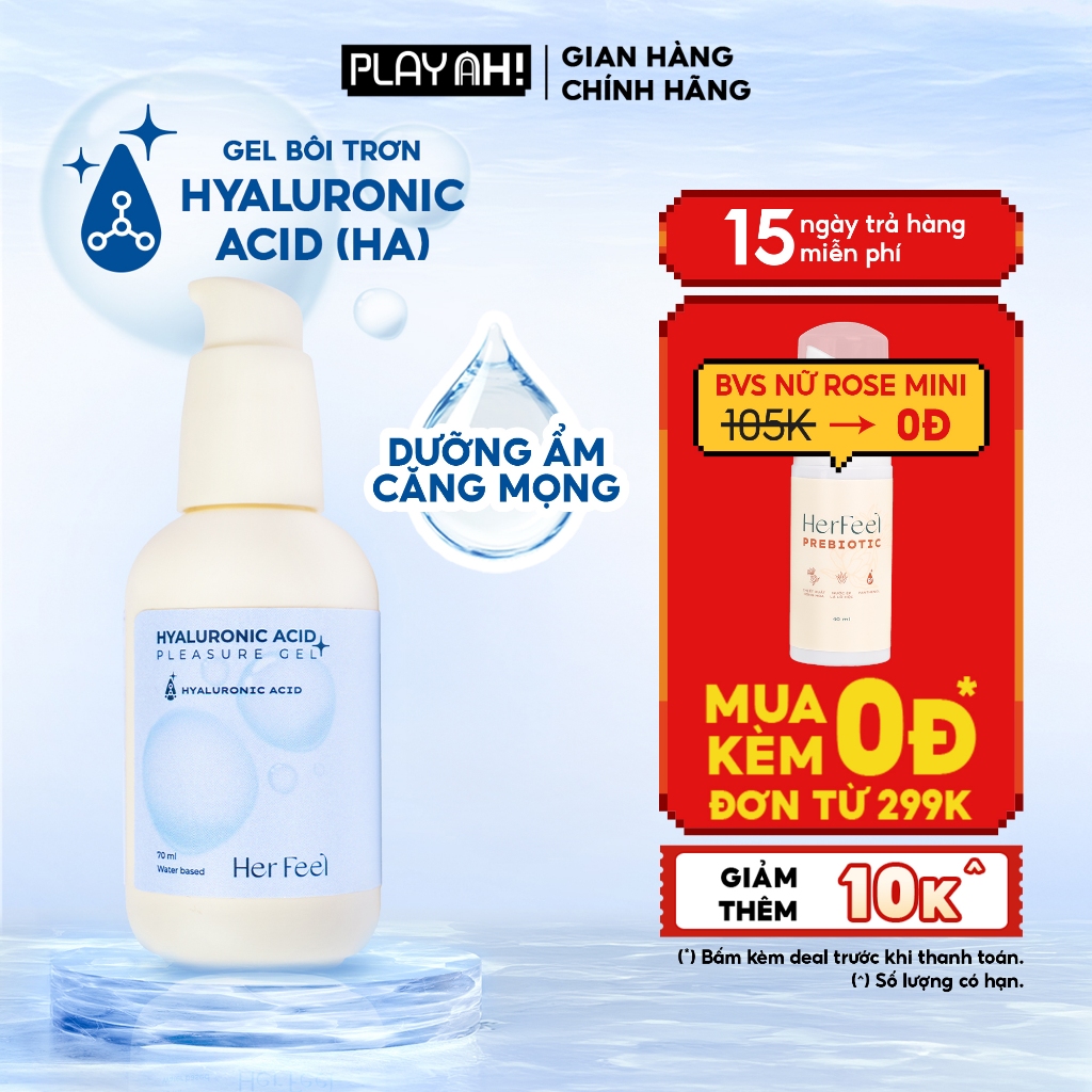  Gel Bôi Trơn Gốc Nước Her Feel HA Pleasure Gel Dưỡng Ẩm Cao Cấp 70ml 