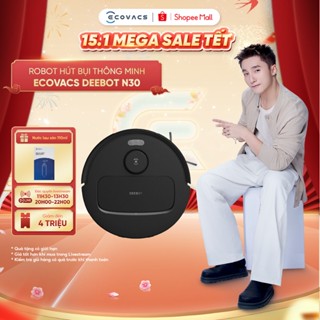  Robot hút bụi lau nhà Ecovacs Deebot N30 - Màu Đen - 10000Pa - Pin 5200mAh - ZeroTangle 2.0 - OZMOTM Turbo 