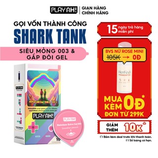  Bao Cao Su PlayAh Rainbow Gel 003 Hộp 10 size 52mm siêu mỏng nhiều gel 