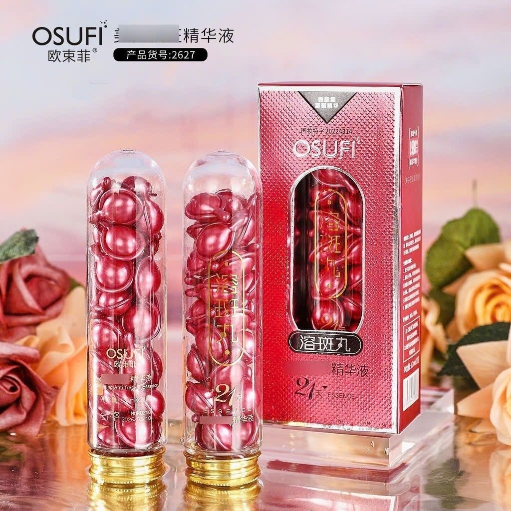 Hỏa tốc - Ống 21 Viên Tinh Chất Serum Osufi Đỏ Cô Đặc Dưỡng Da Căng Bóng, Trắng Sáng, Đều Màu